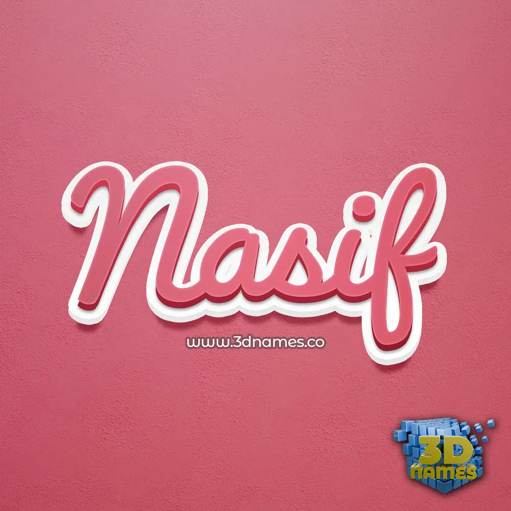nasif in Red Scribble style - 3D name wallpaper