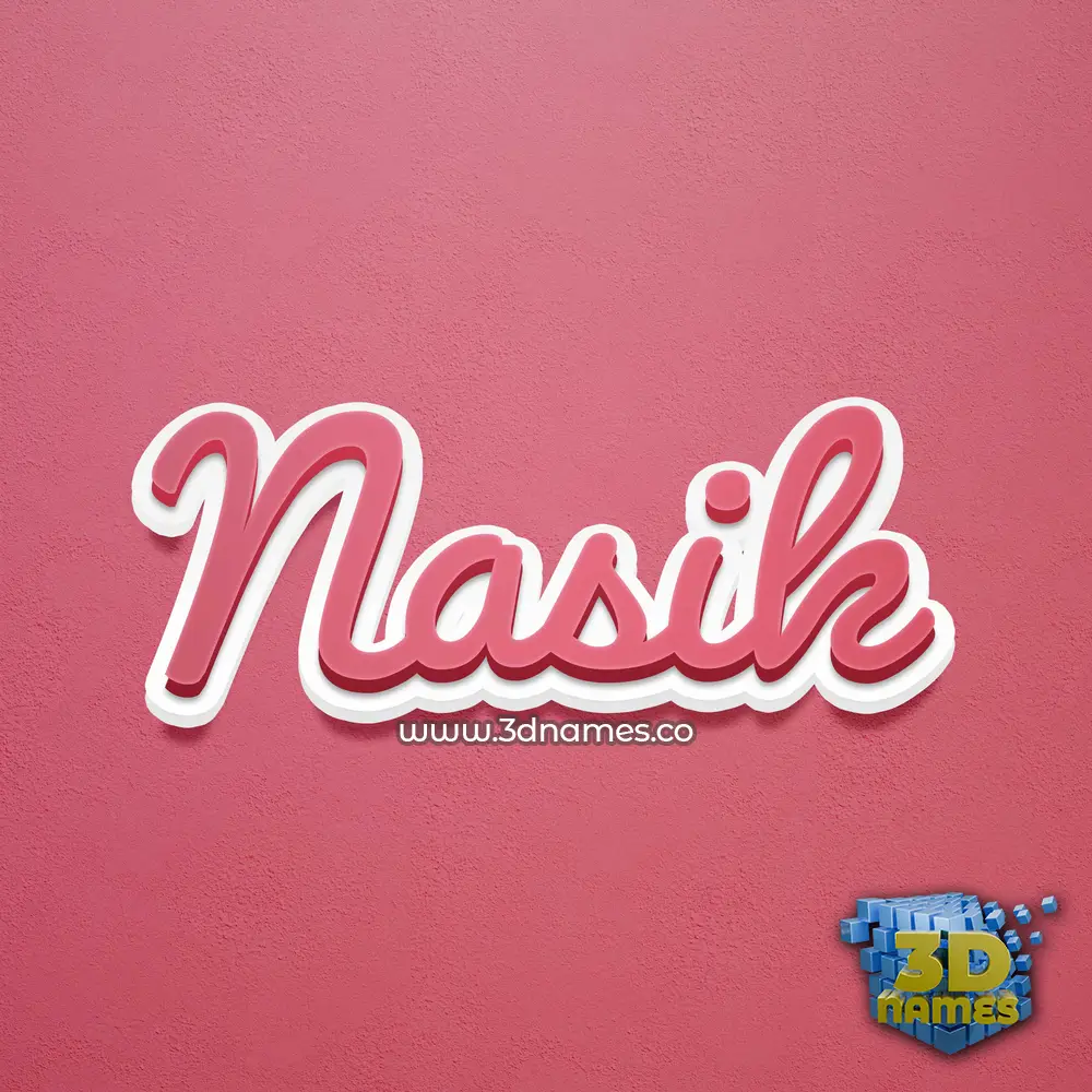 nasik in Red Scribble style - 3D name wallpaper