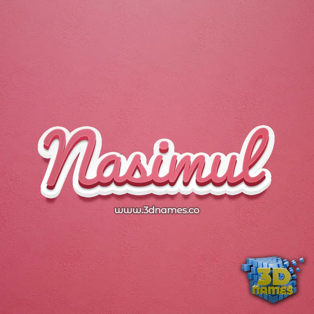 nasimul in Red Scribble style - 3D name wallpaper