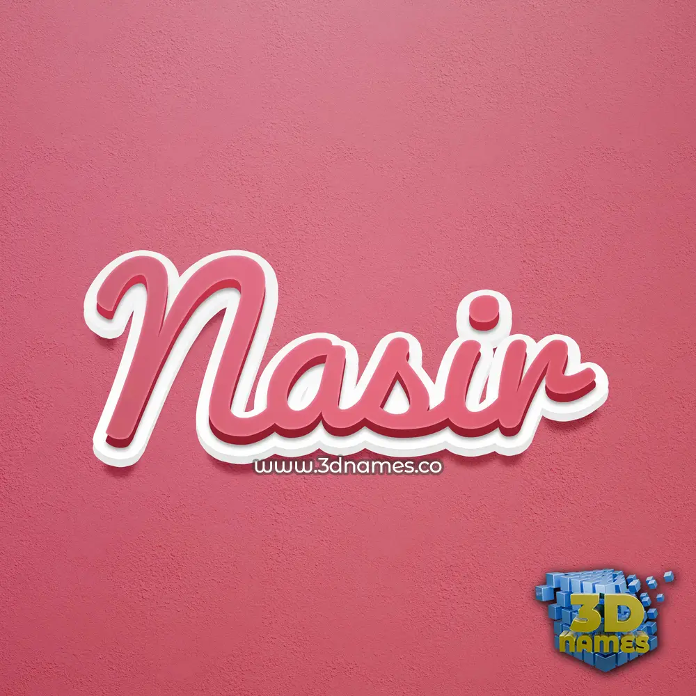 nasir in Red Scribble style - 3D name wallpaper