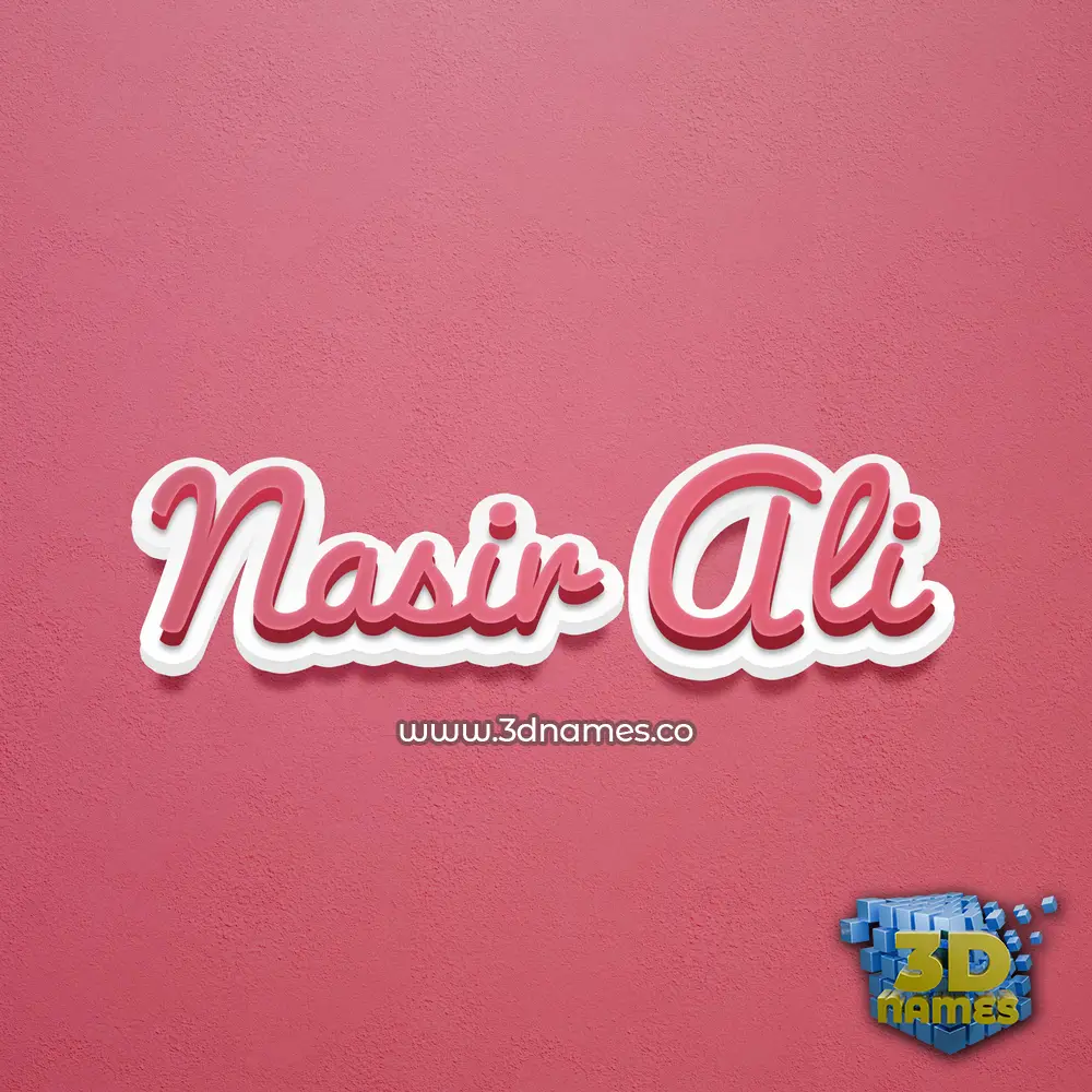nasir ali in Red Scribble style - 3D name wallpaper