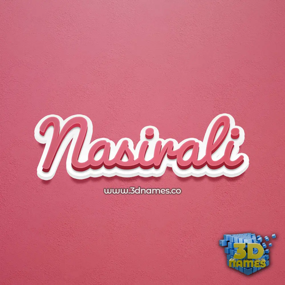 nasirali in Red Scribble style - 3D name wallpaper