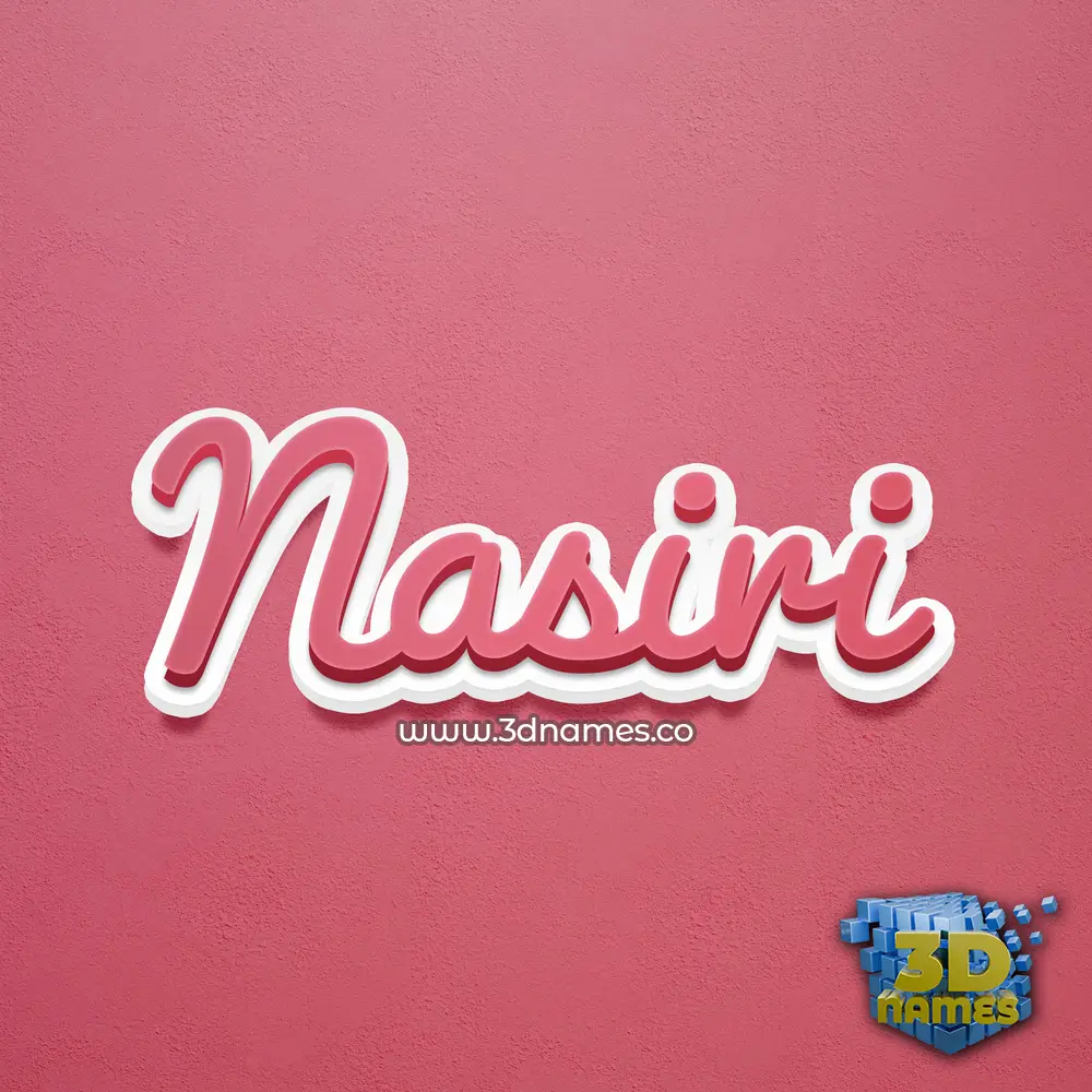 nasiri in Red Scribble style - 3D name wallpaper