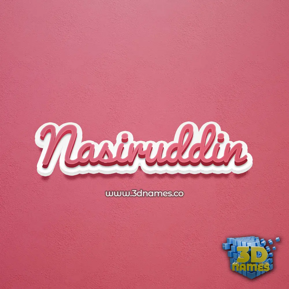 nasiruddin in Red Scribble style - 3D name wallpaper