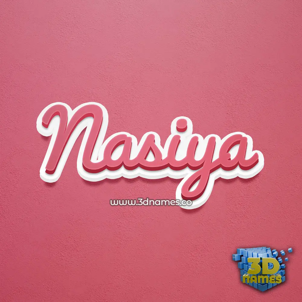 nasiya in Red Scribble style - 3D name wallpaper