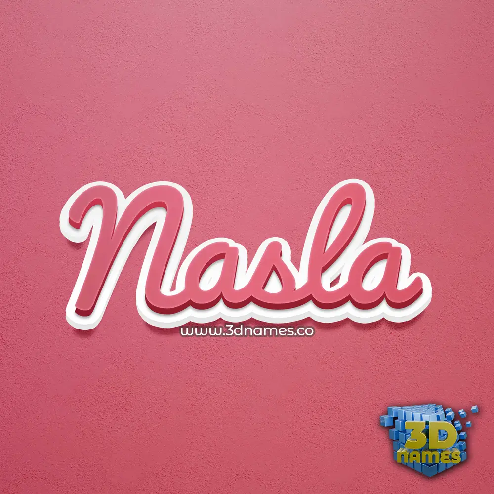 nasla in Red Scribble style - 3D name wallpaper