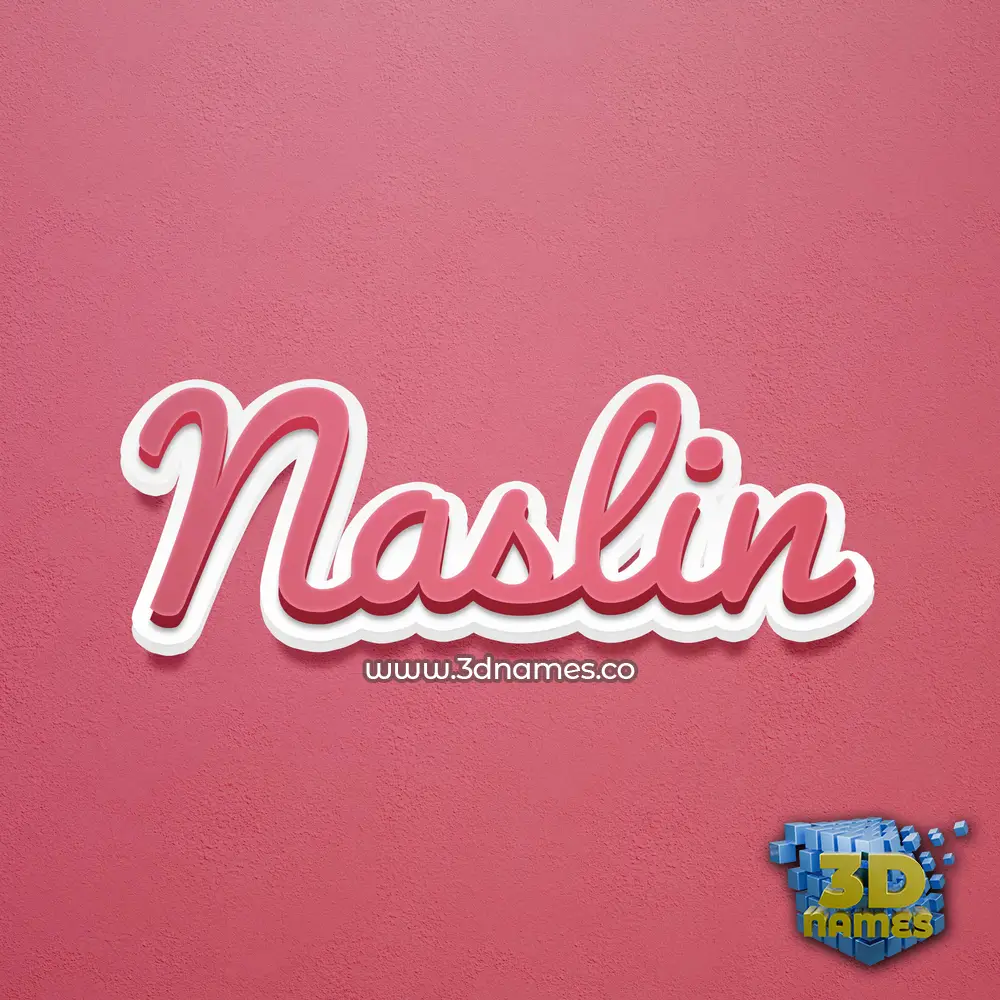 naslin in Red Scribble style - 3D name wallpaper