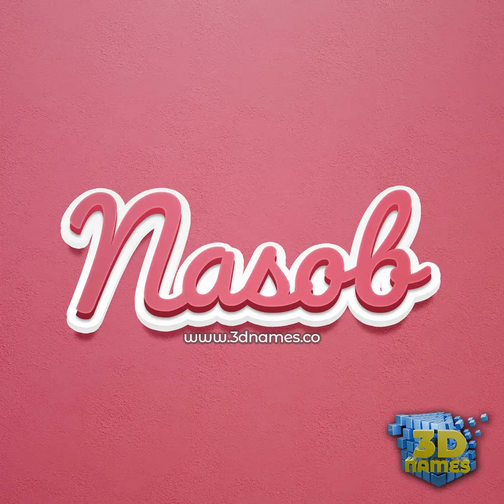 nasob in Red Scribble style - 3D name wallpaper