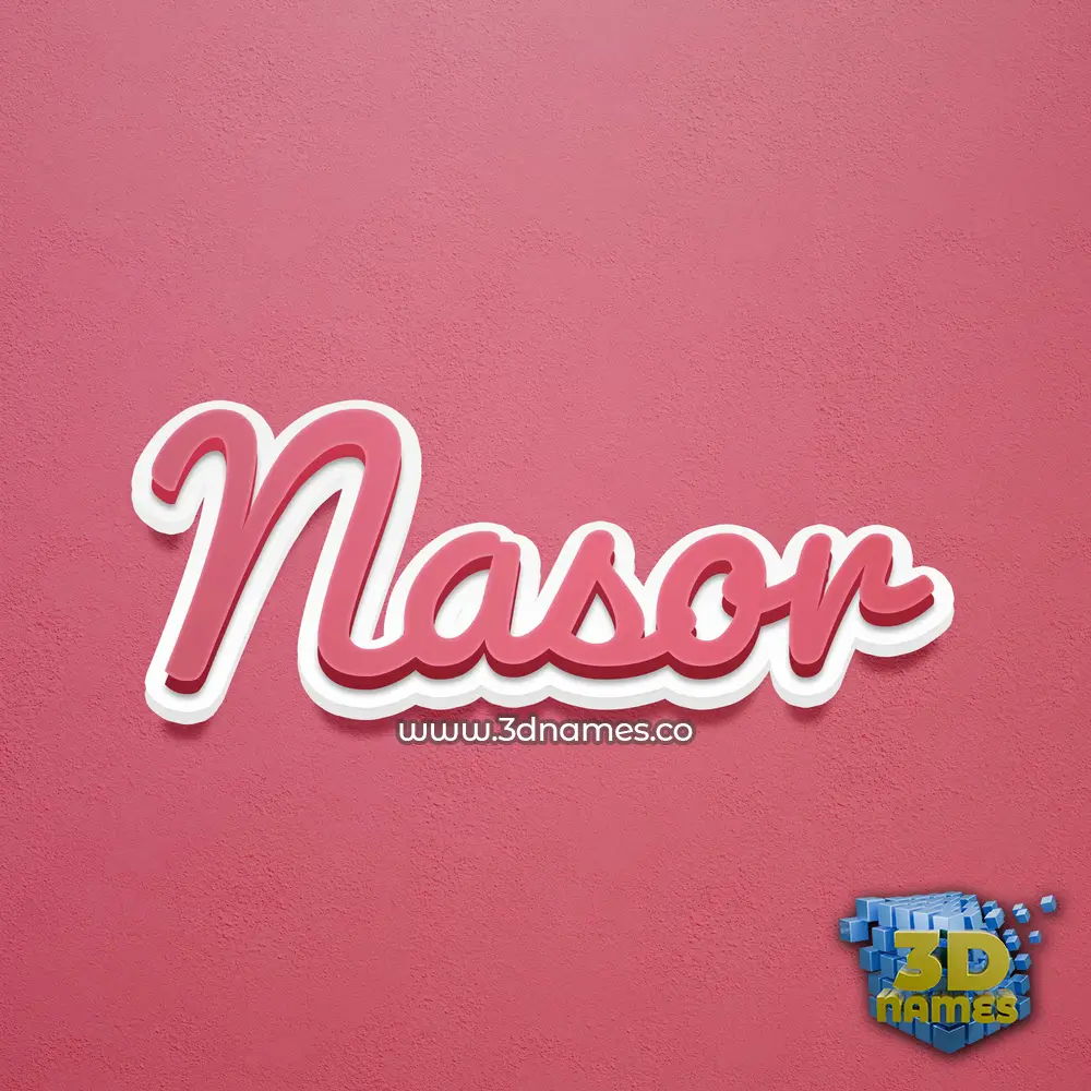 nasor in Red Scribble style - 3D name wallpaper