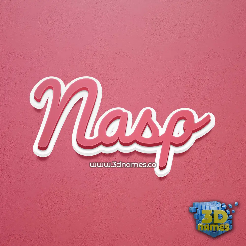 nasp in Red Scribble style - 3D name wallpaper