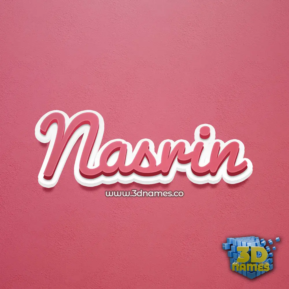 nasrin in Red Scribble style - 3D name wallpaper