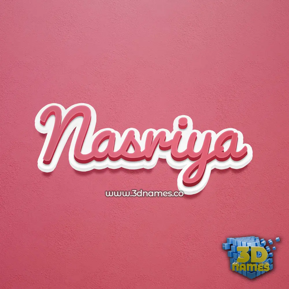 nasriya in Red Scribble style - 3D name wallpaper