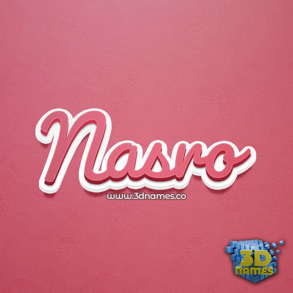 nasro in Red Scribble style - 3D name wallpaper