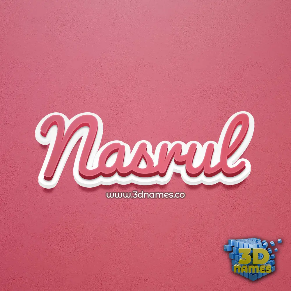 nasrul in Red Scribble style - 3D name wallpaper