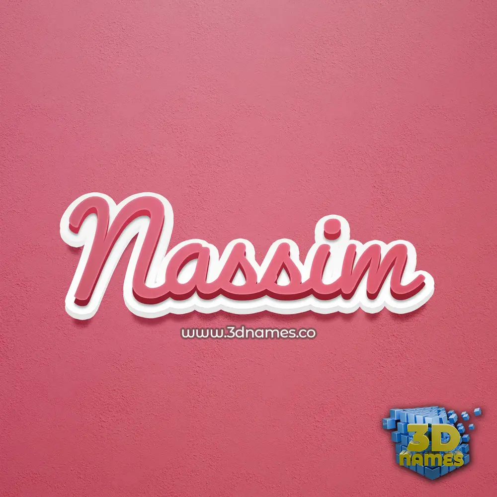 nassim in Red Scribble style - 3D name wallpaper