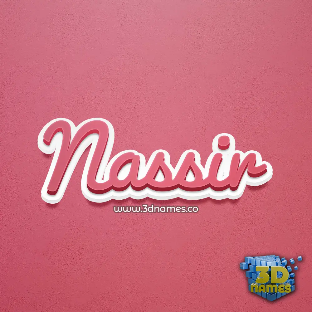 nassir in Red Scribble style - 3D name wallpaper