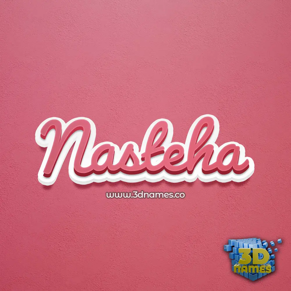 nasteha in Red Scribble style - 3D name wallpaper