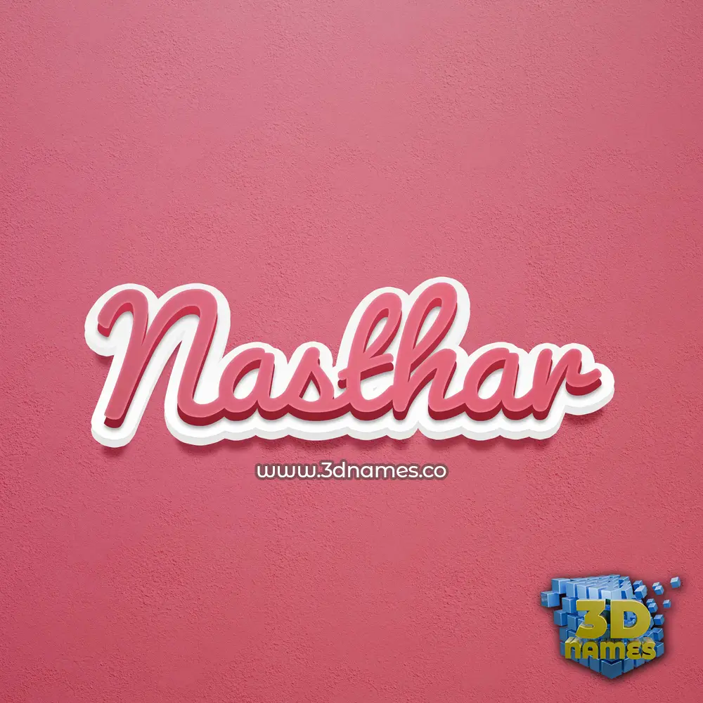 nasthar in Red Scribble style - 3D name wallpaper