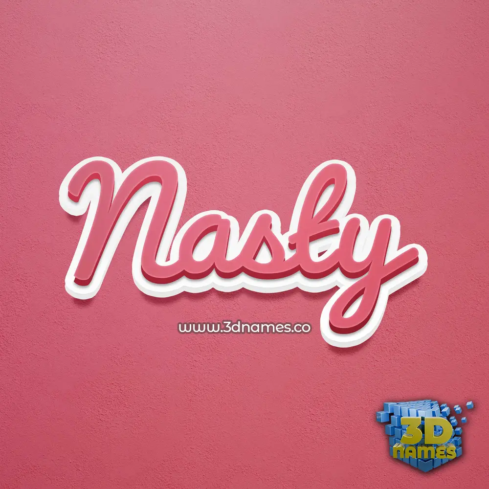 nasty in Red Scribble style - 3D name wallpaper