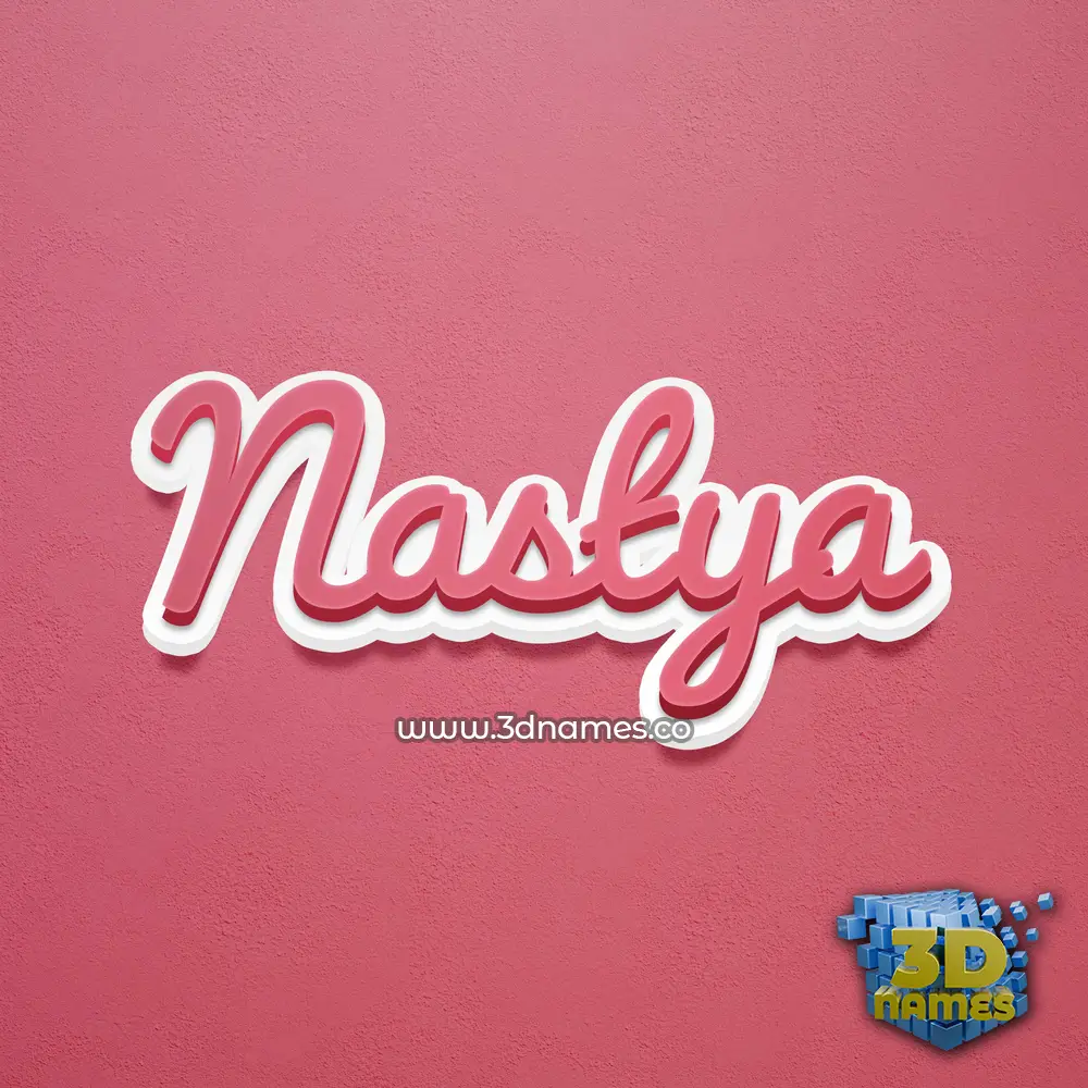 nastya in Red Scribble style - 3D name wallpaper