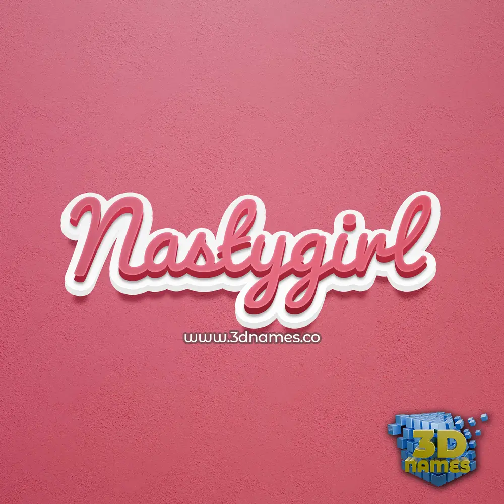 nastygirl in Red Scribble style - 3D name wallpaper