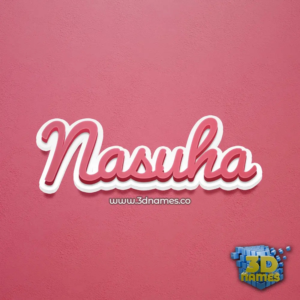 nasuha in Red Scribble style - 3D name wallpaper