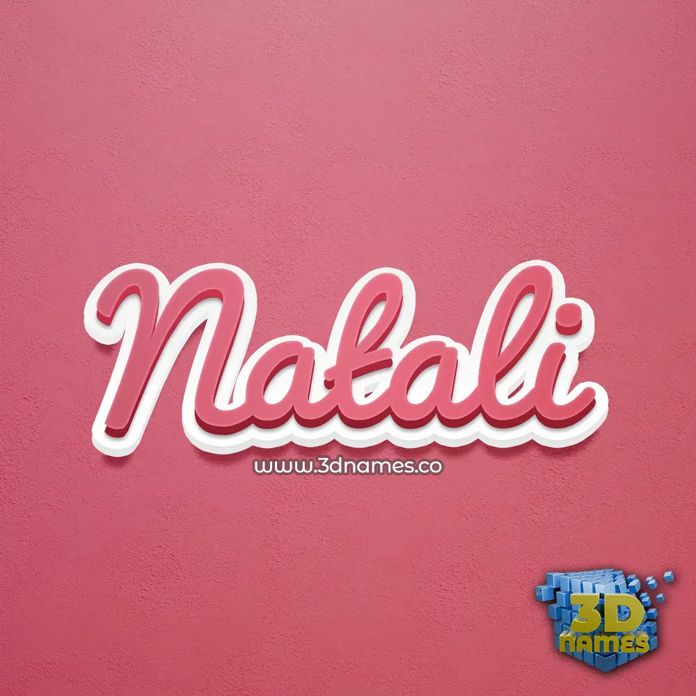 natali in Red Scribble style - 3D name wallpaper