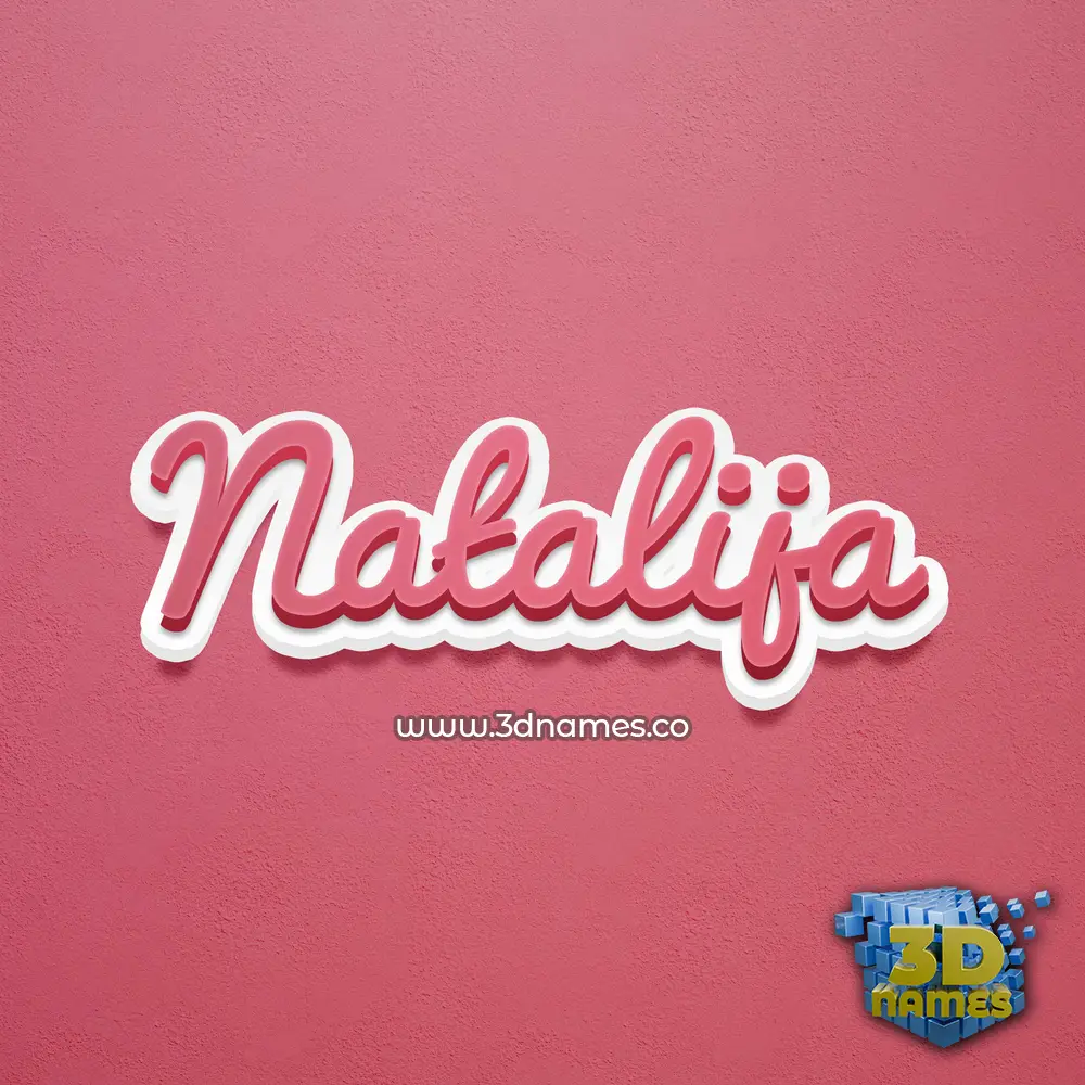 natalija in Red Scribble style - 3D name wallpaper