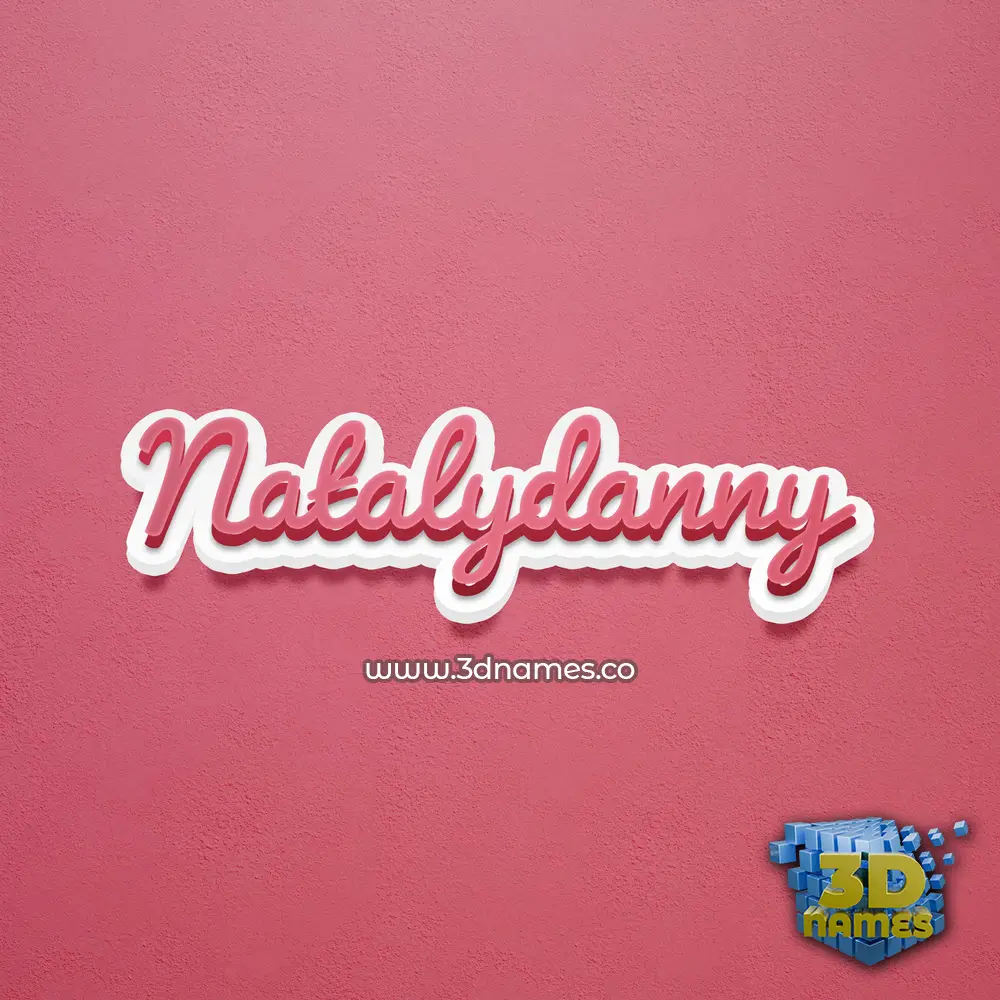 natalydanny in Red Scribble style - 3D name wallpaper