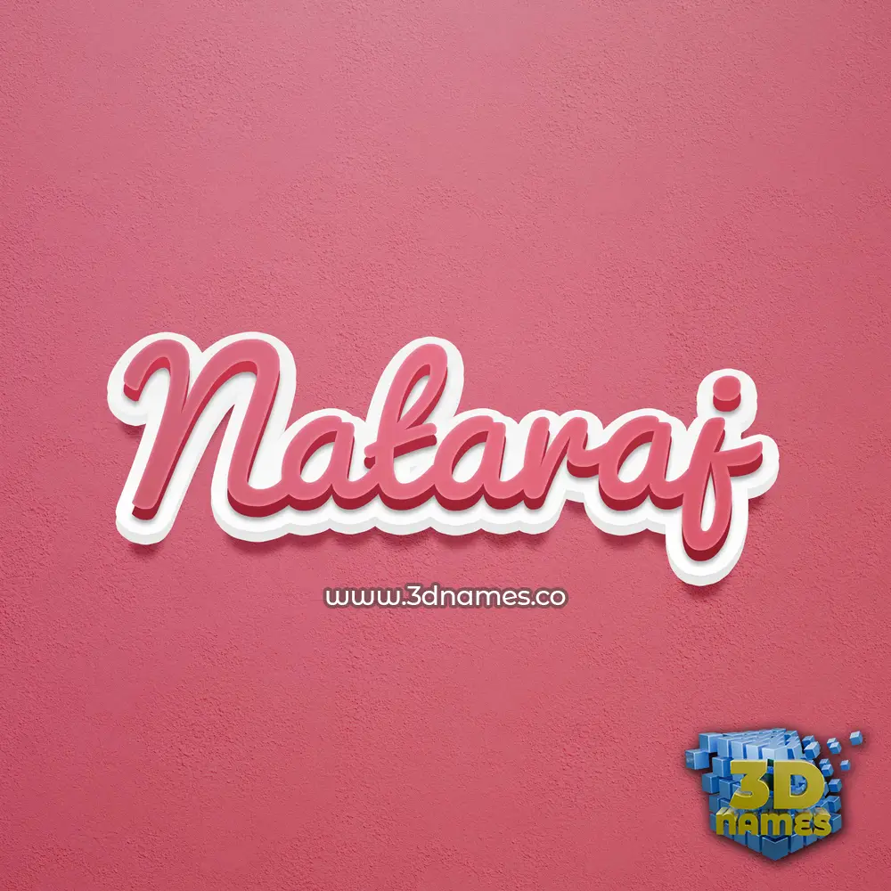 nataraj in Red Scribble style - 3D name wallpaper