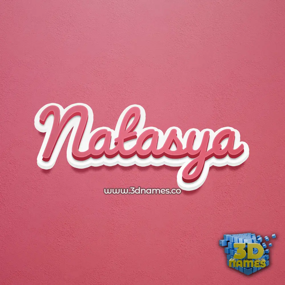 natasya in Red Scribble style - 3D name wallpaper