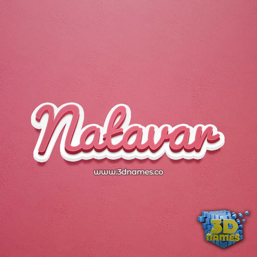 natavar in Red Scribble style - 3D name wallpaper