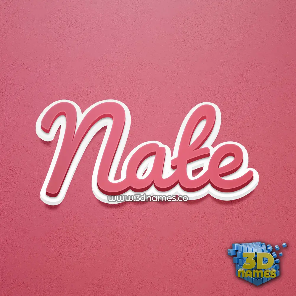 nate in Red Scribble style - 3D name wallpaper