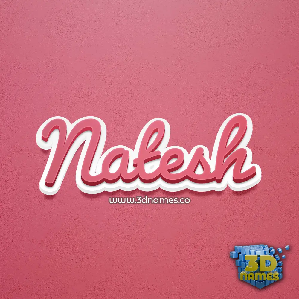 natesh in Red Scribble style - 3D name wallpaper