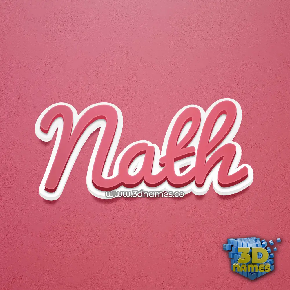 nath in Red Scribble style - 3D name wallpaper
