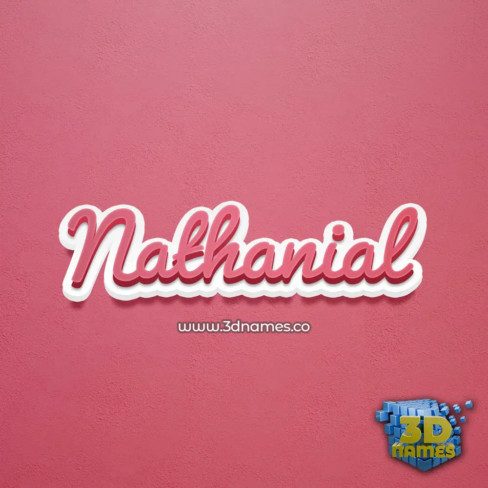 nathanial in Red Scribble style - 3D name wallpaper