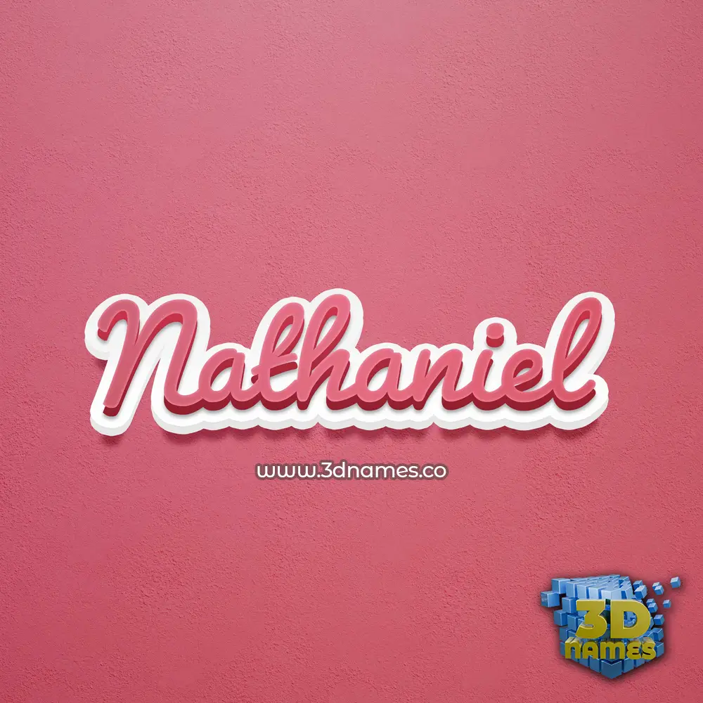 nathaniel in Red Scribble style - 3D name wallpaper