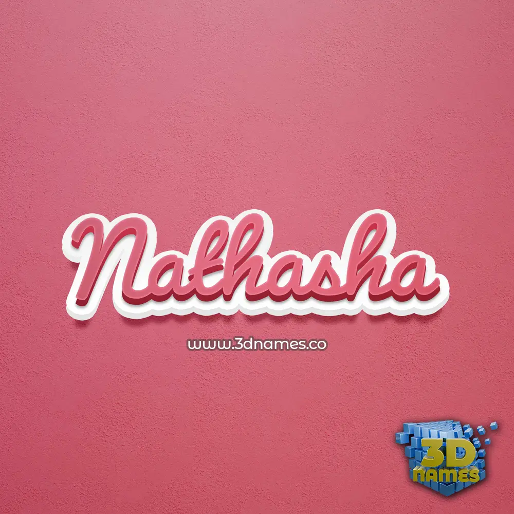 nathasha in Red Scribble style - 3D name wallpaper