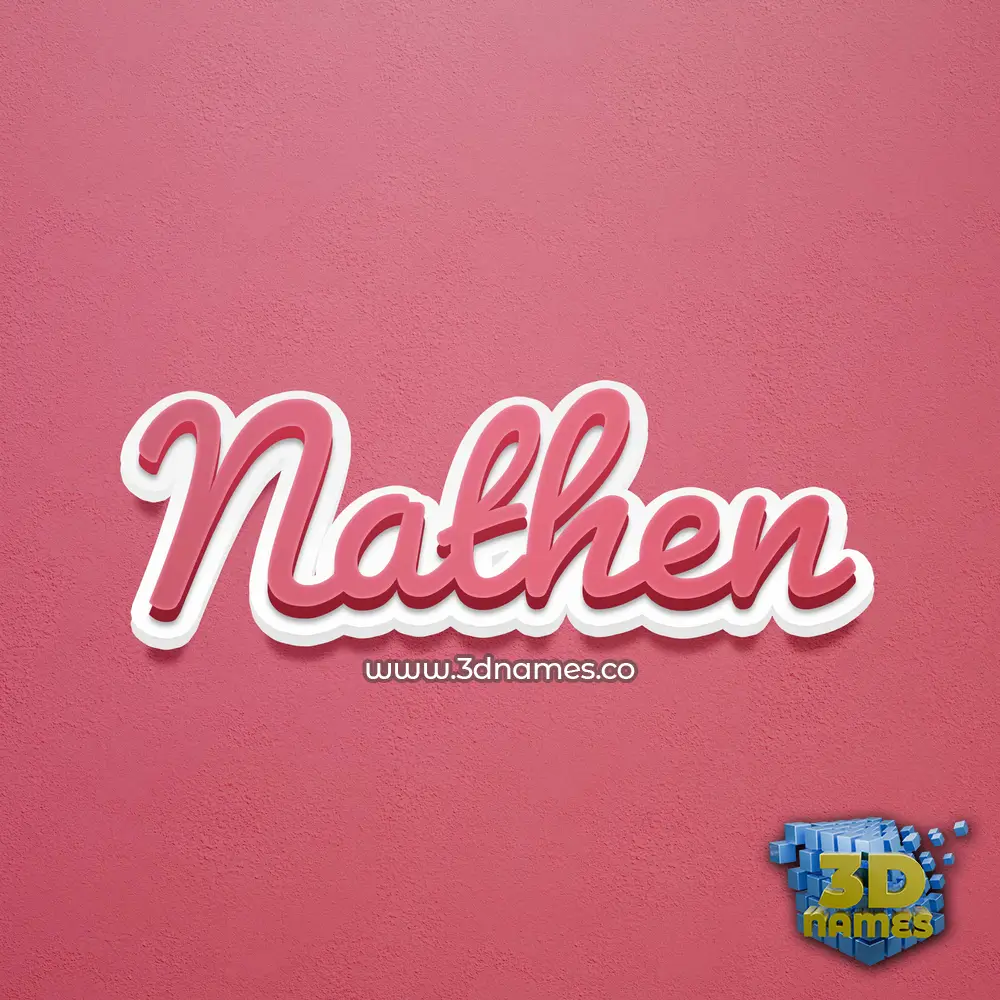 nathen in Red Scribble style - 3D name wallpaper