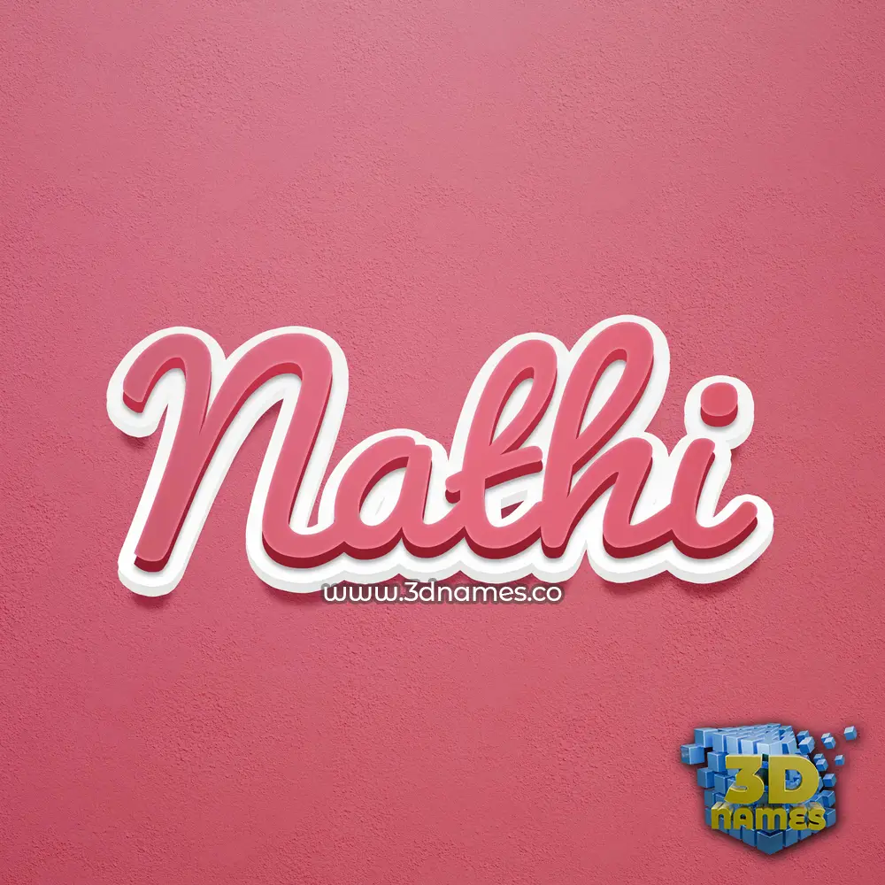 nathi in Red Scribble style - 3D name wallpaper