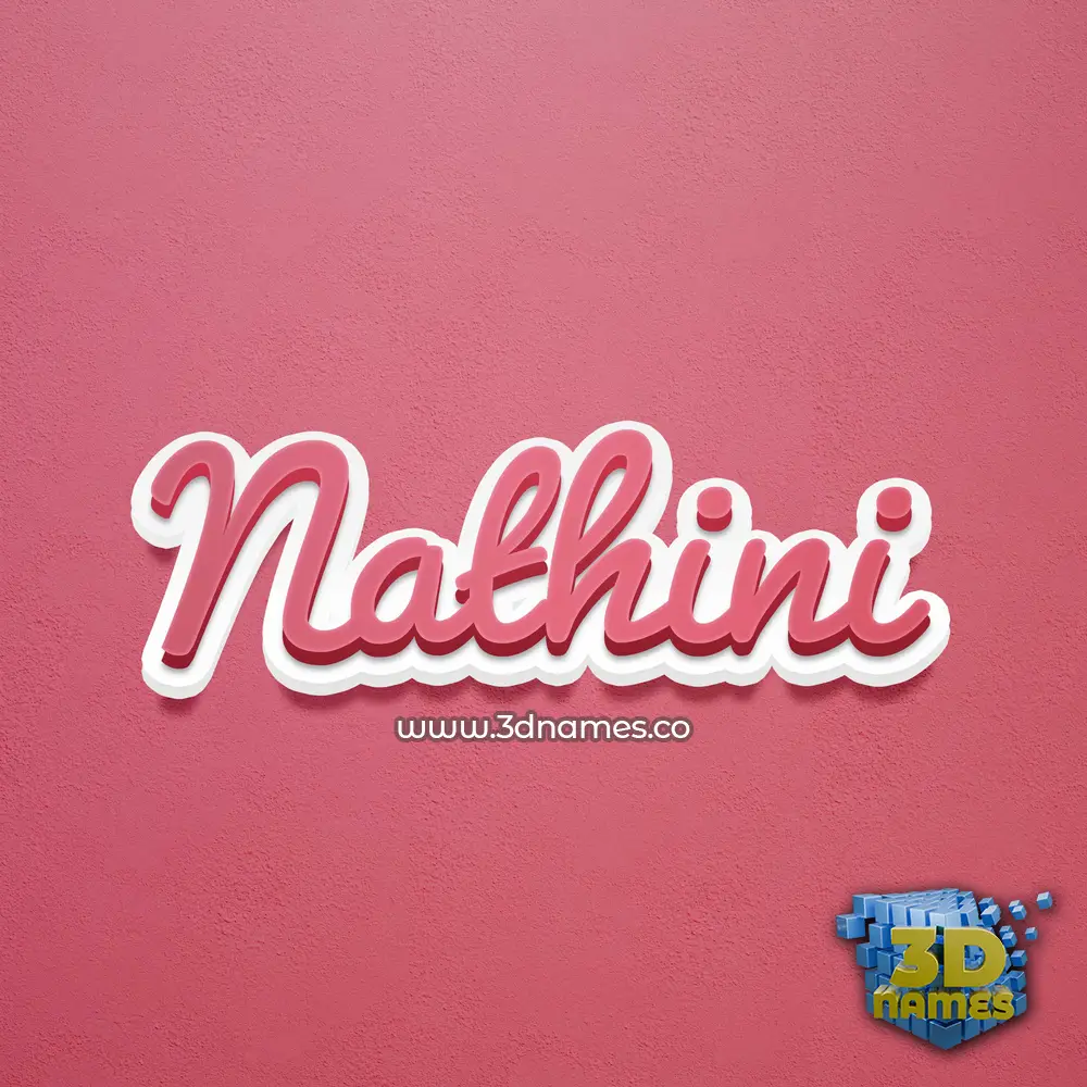 nathini in Red Scribble style - 3D name wallpaper