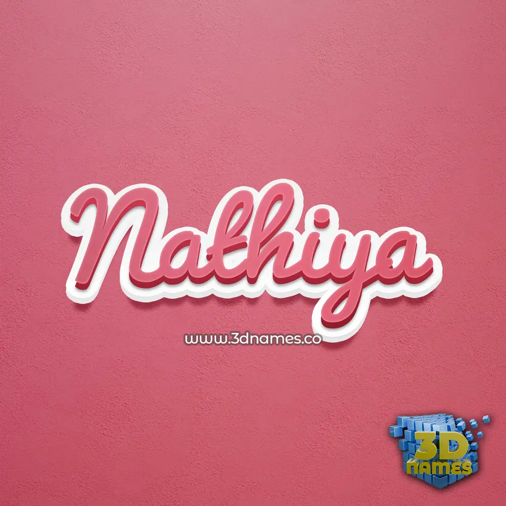 nathiya in Red Scribble style - 3D name wallpaper
