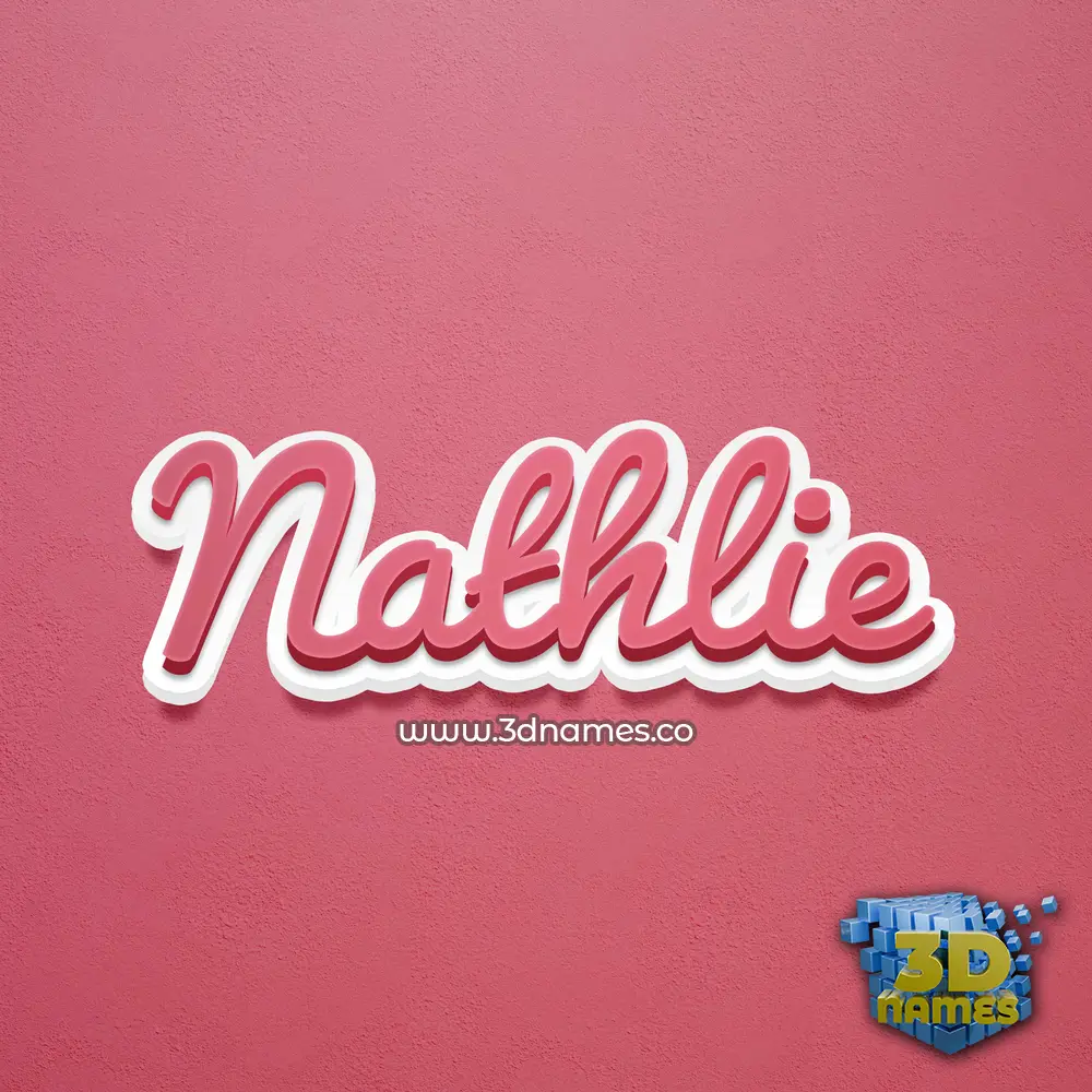 nathlie in Red Scribble style - 3D name wallpaper
