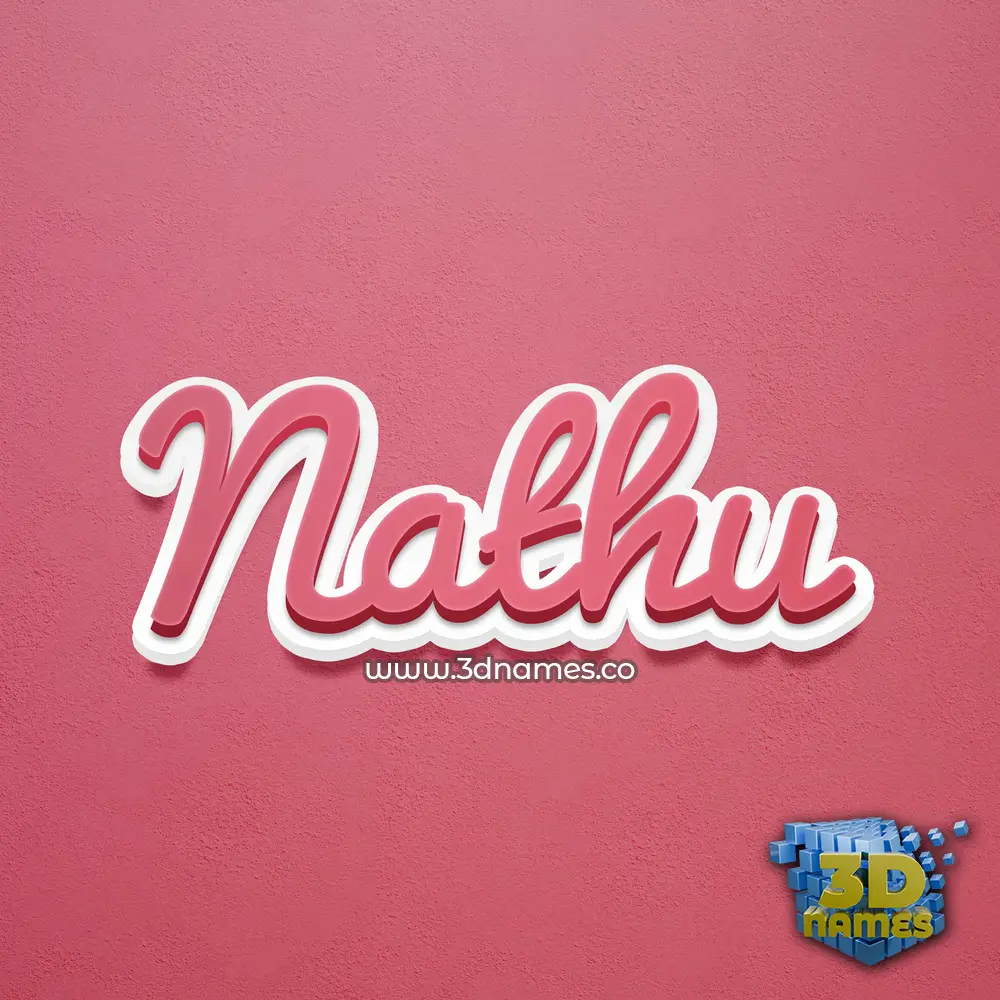 nathu in Red Scribble style - 3D name wallpaper