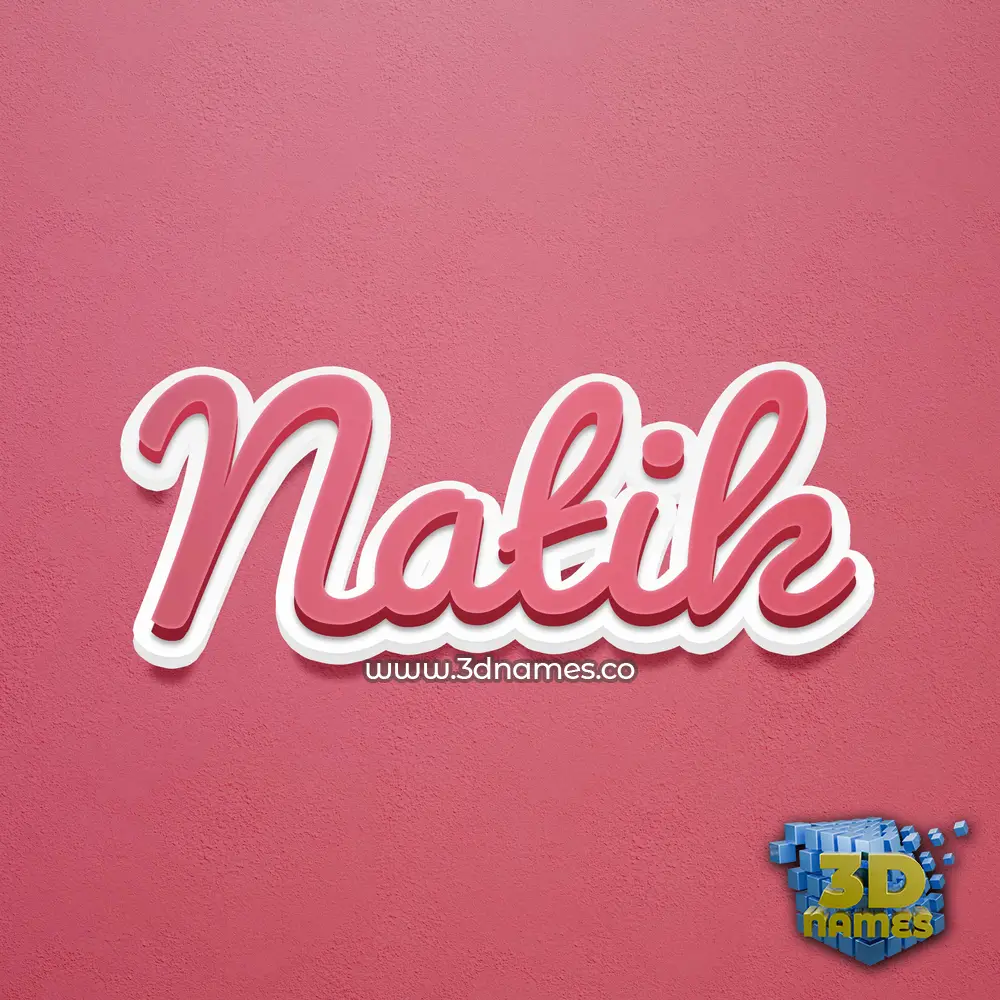 natik in Red Scribble style - 3D name wallpaper