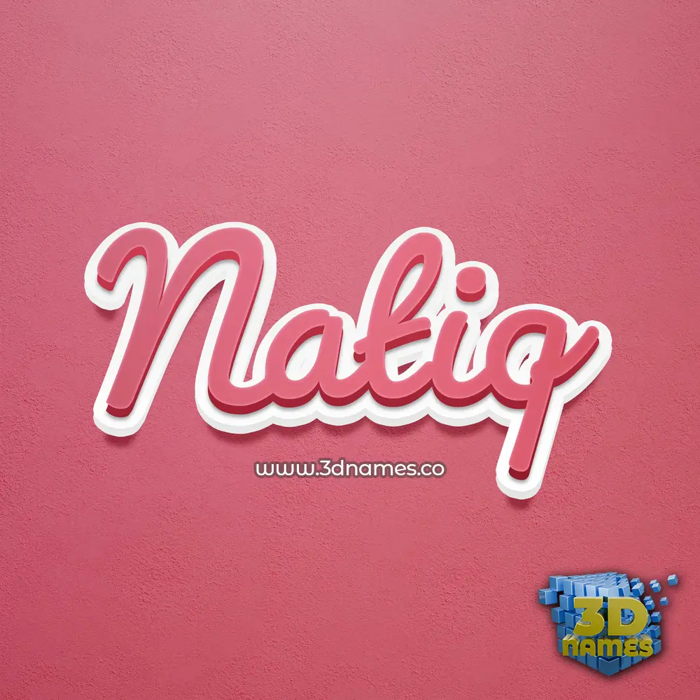 natiq in Red Scribble style - 3D name wallpaper