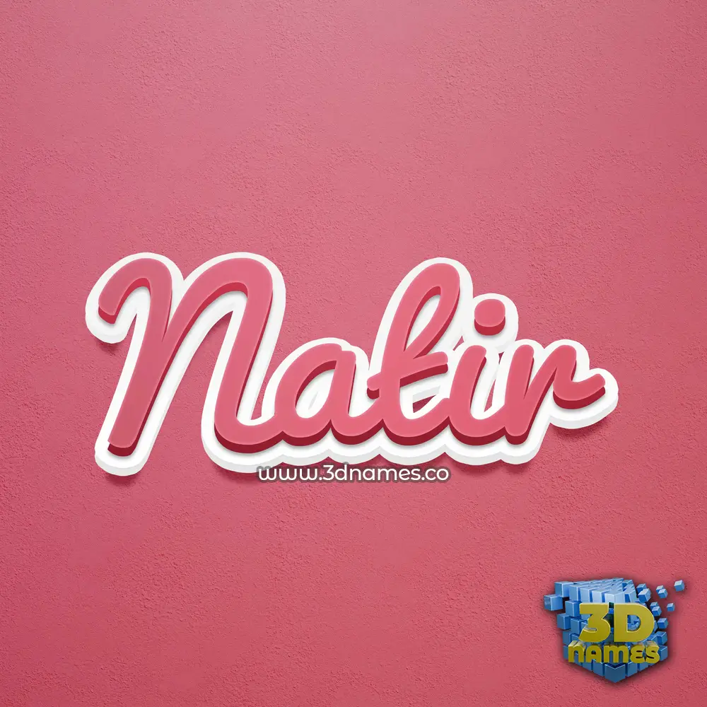 natir in Red Scribble style - 3D name wallpaper