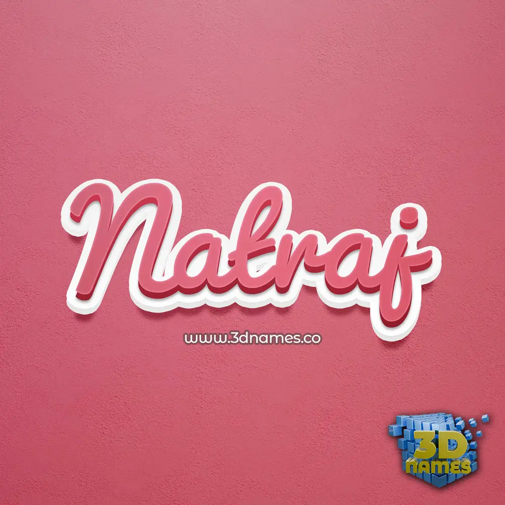 natraj in Red Scribble style - 3D name wallpaper