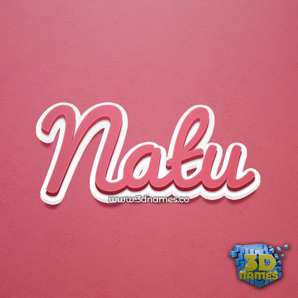 natu in Red Scribble style - 3D name wallpaper