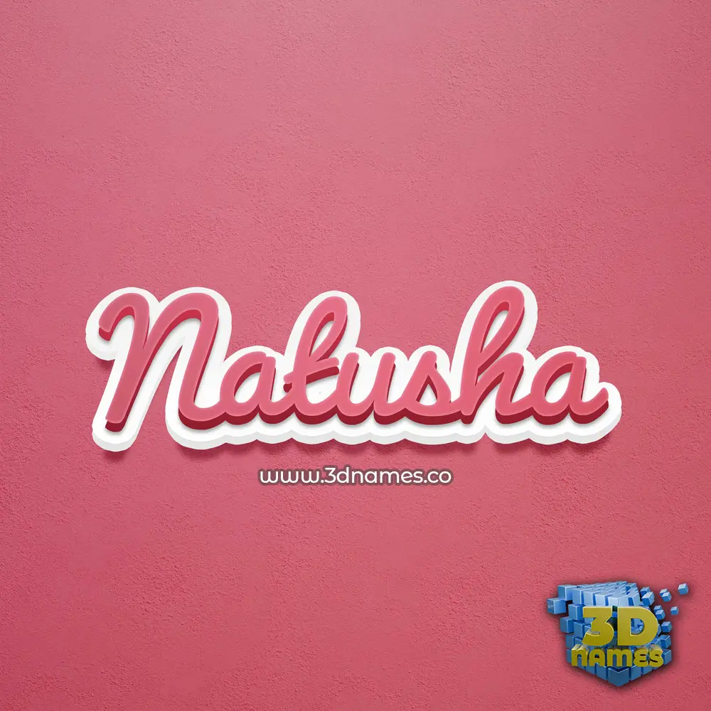 natusha in Red Scribble style - 3D name wallpaper